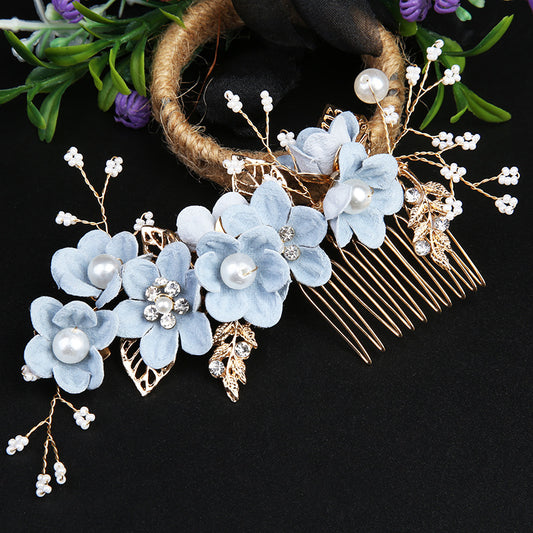 Wedding Bridal Golden Leaves Flower Hair Combs