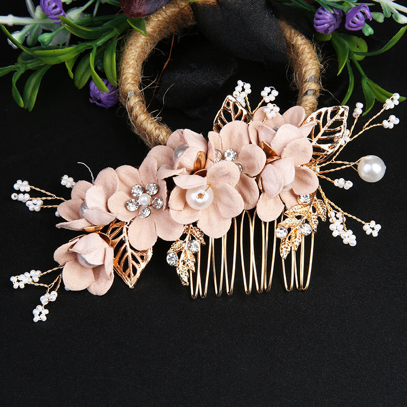 Wedding Bridal Golden Leaves Flower Hair Combs