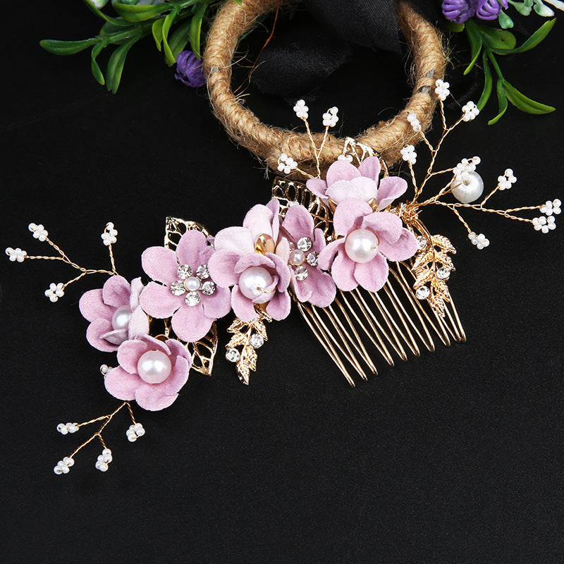 Wedding Bridal Golden Leaves Flower Hair Combs