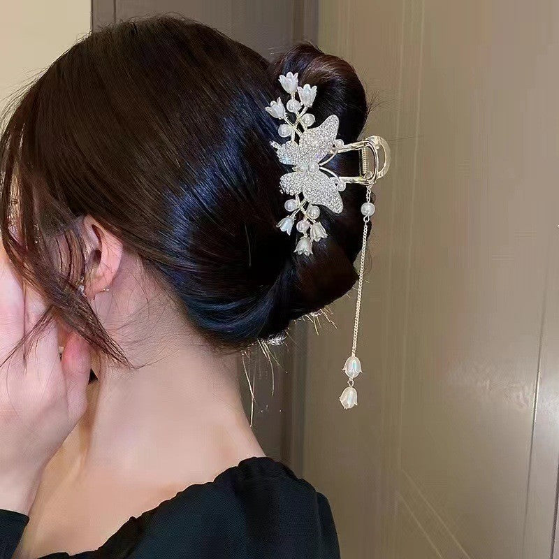Diamond Handmade Butterfly Tassel Hair Claw Clips