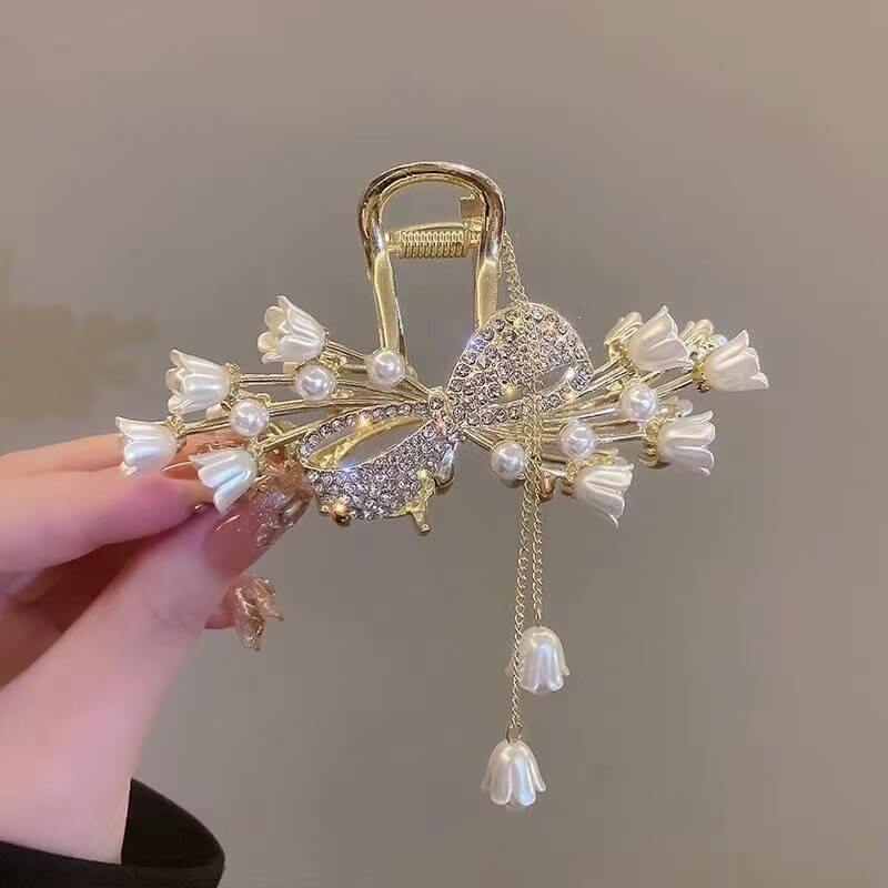 Diamond Handmade Butterfly Tassel Hair Claw Clips
