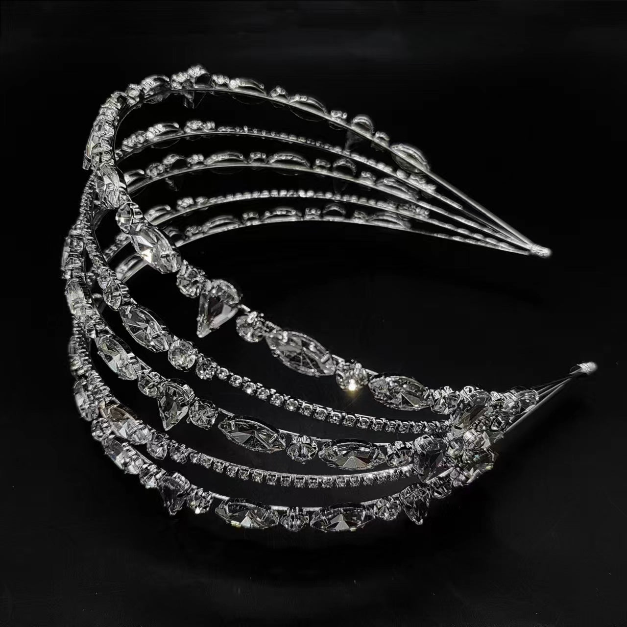 Stunning Multi-layered Crtstal Headband for Bride - SHEFAV