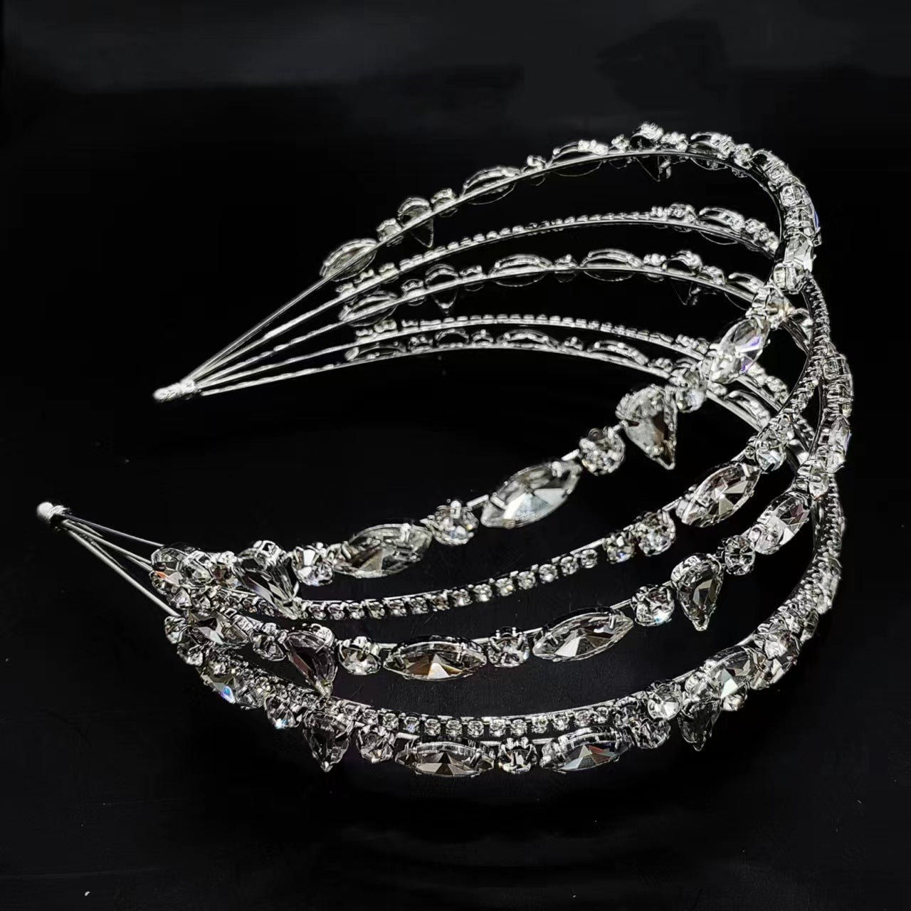Stunning Multi-layered Crtstal Headband for Bride - SHEFAV
