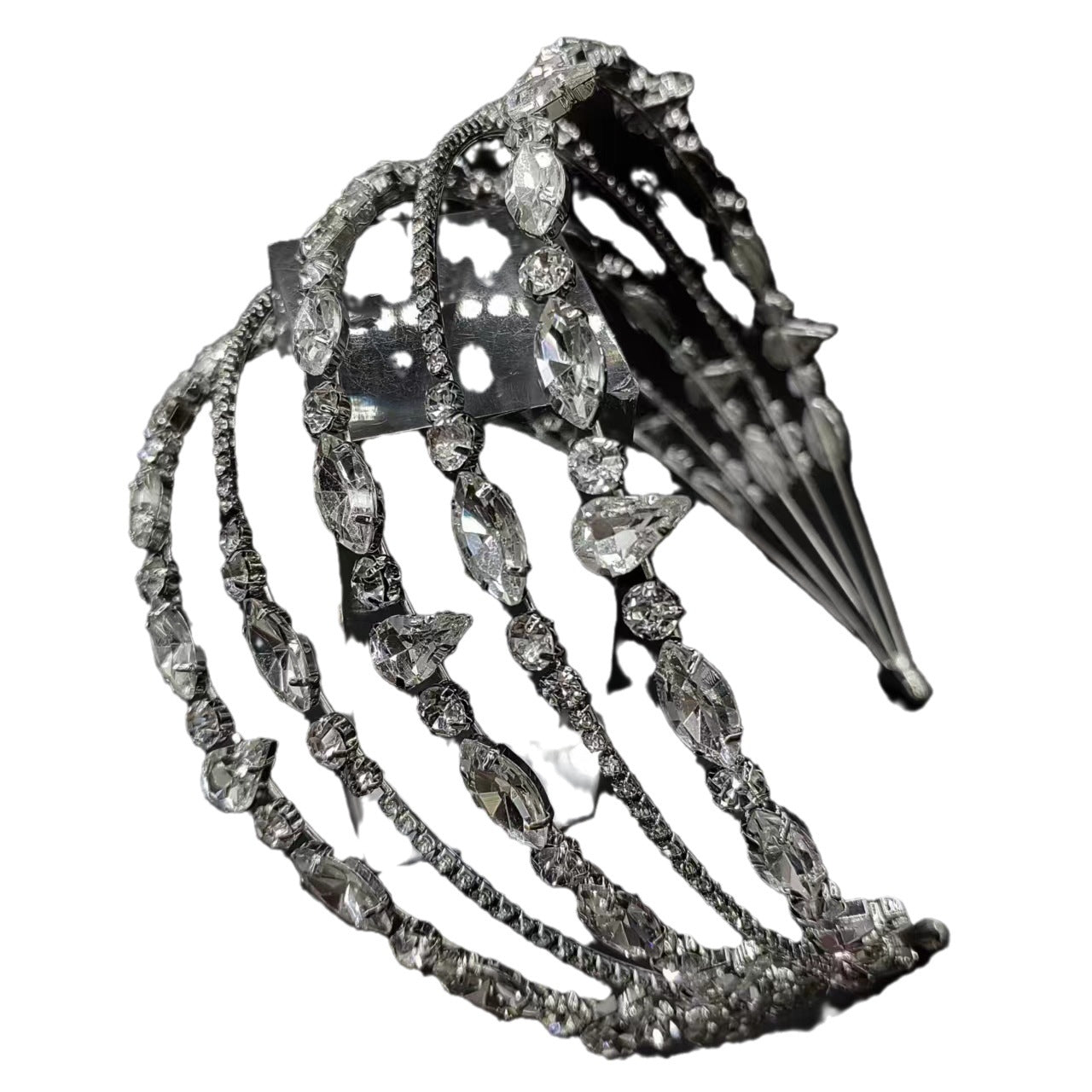 Stunning Multi-layered Crtstal Headband for Bride - SHEFAV