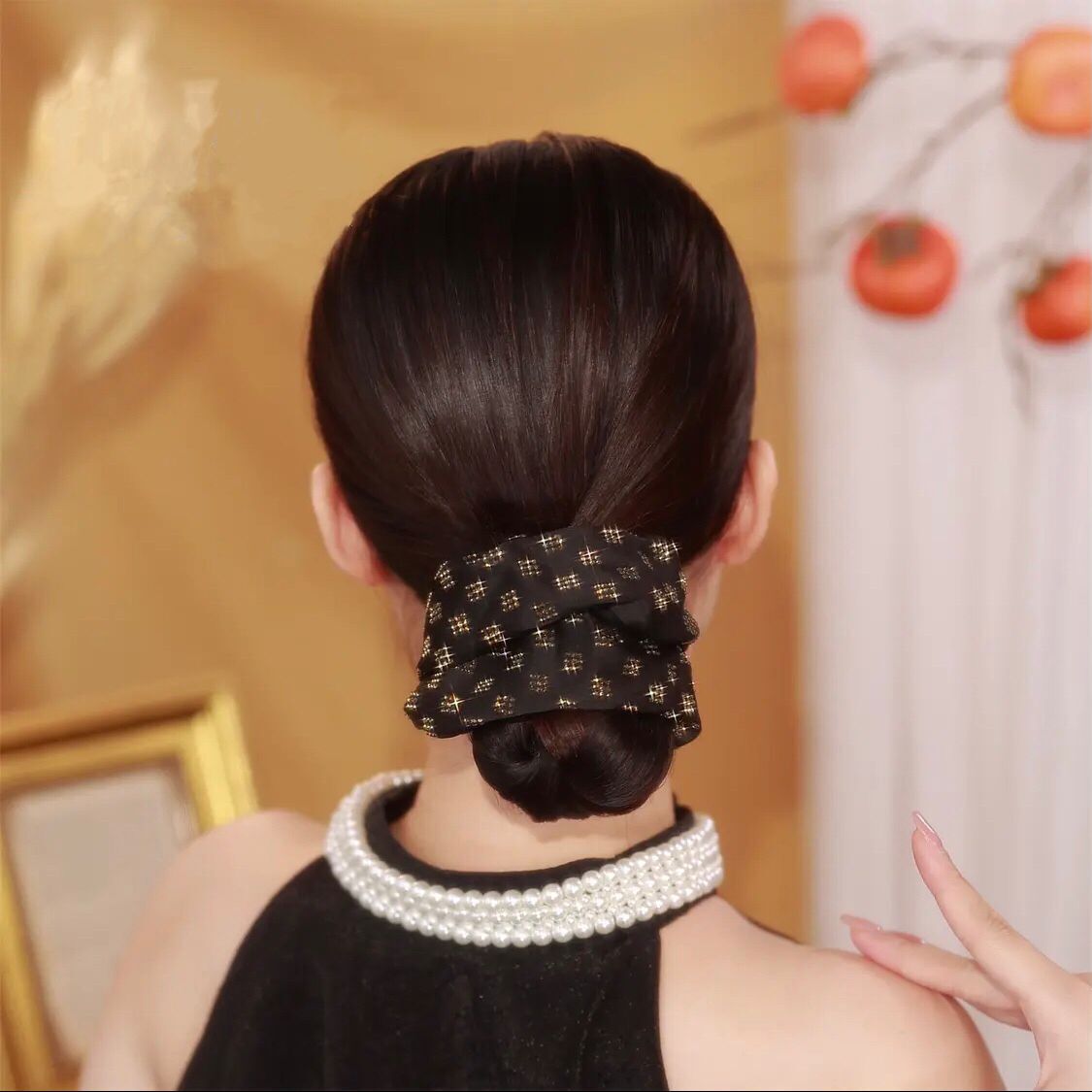 Handmade Large Mesh Plaid Hair Tie Scruchies