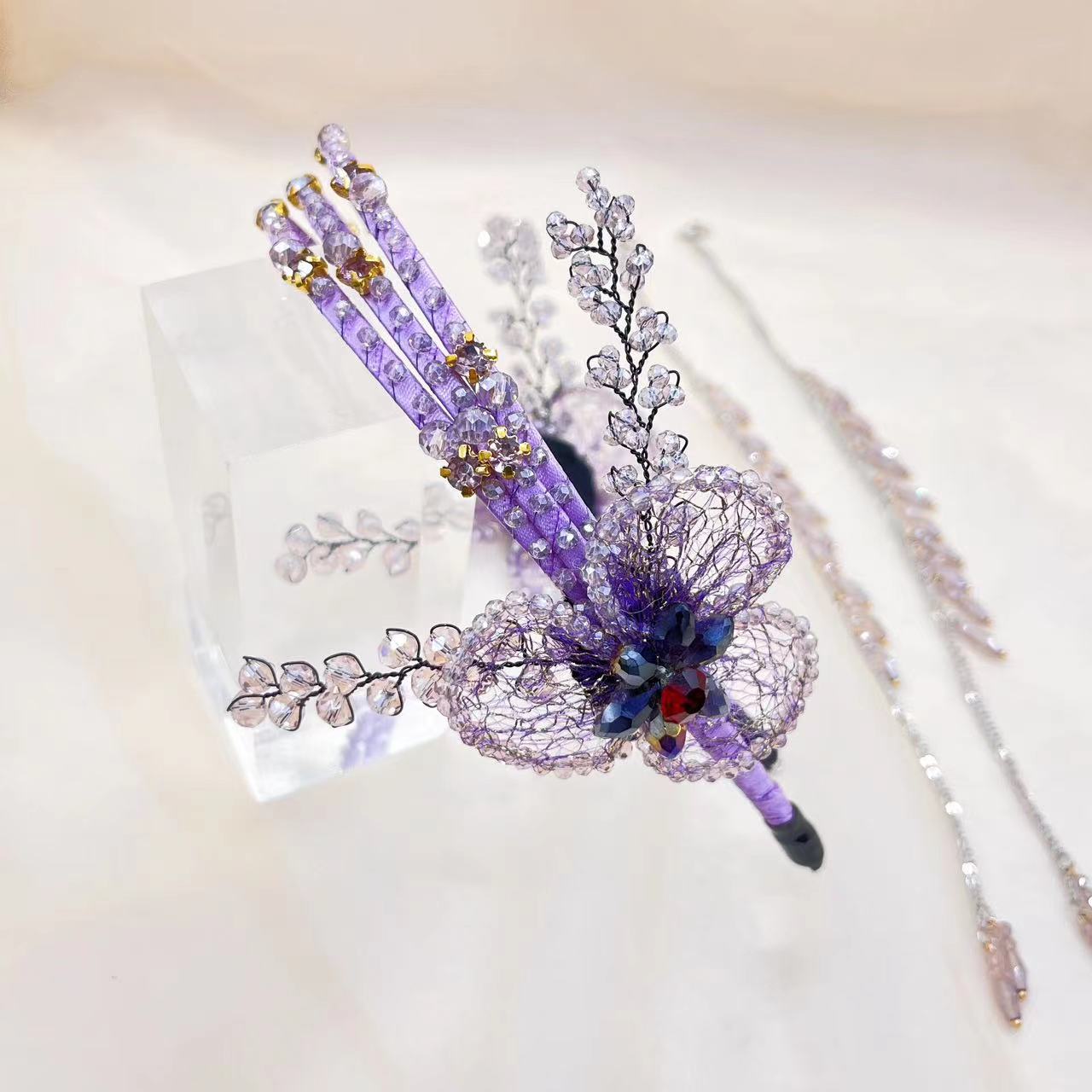 Vintage Handmade Knitted Flower Tassel Headband - SHEFAV