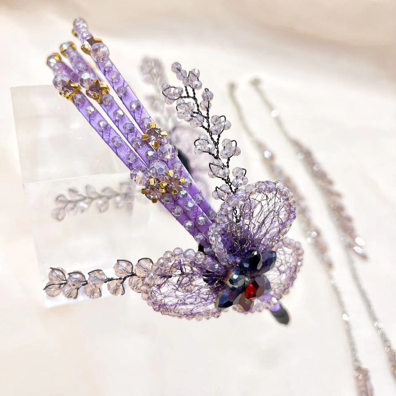 Vintage Handmade Knitted Flower Tassel Headband - SHEFAV
