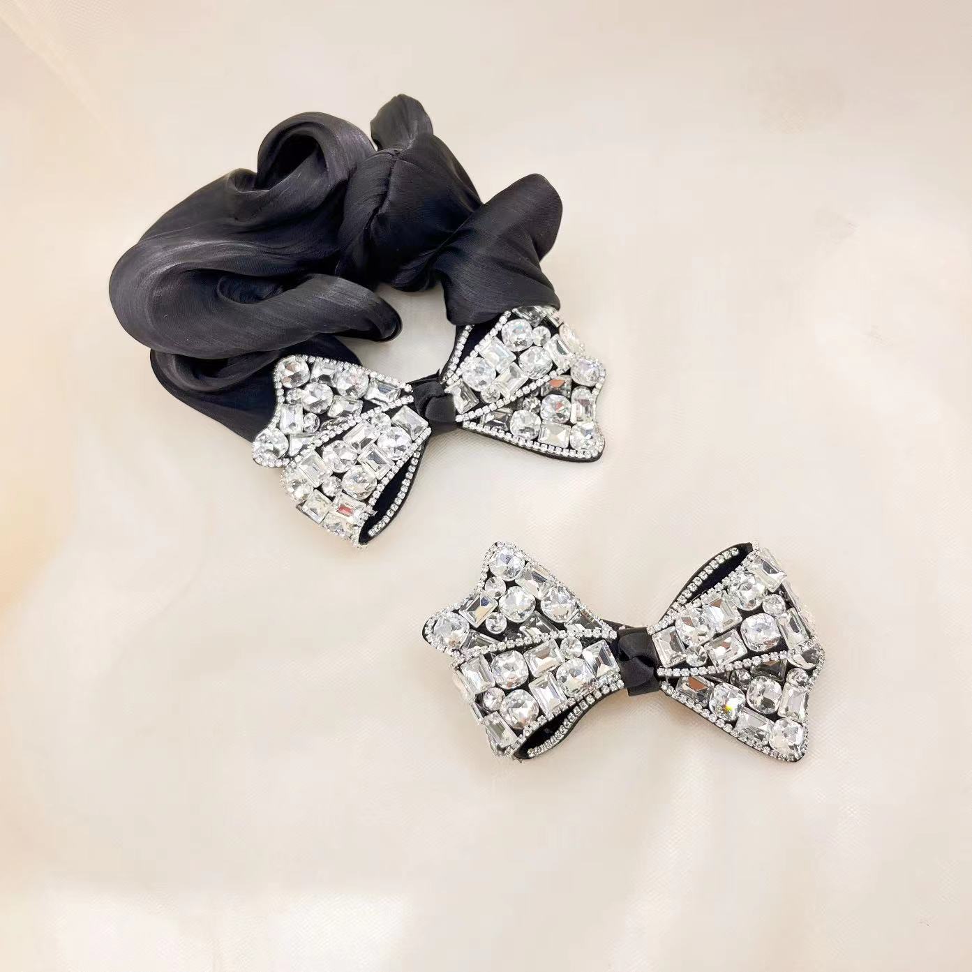 Diamond Bowknot Hair Clip Ponytail Holder Hair Tie - SHEFAV