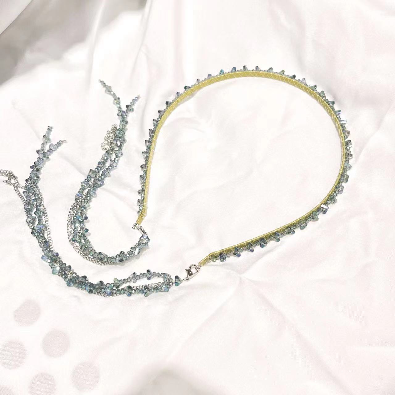 Handmade Knitted Crystal Detatchable Tassel Headband - SHEFAV
