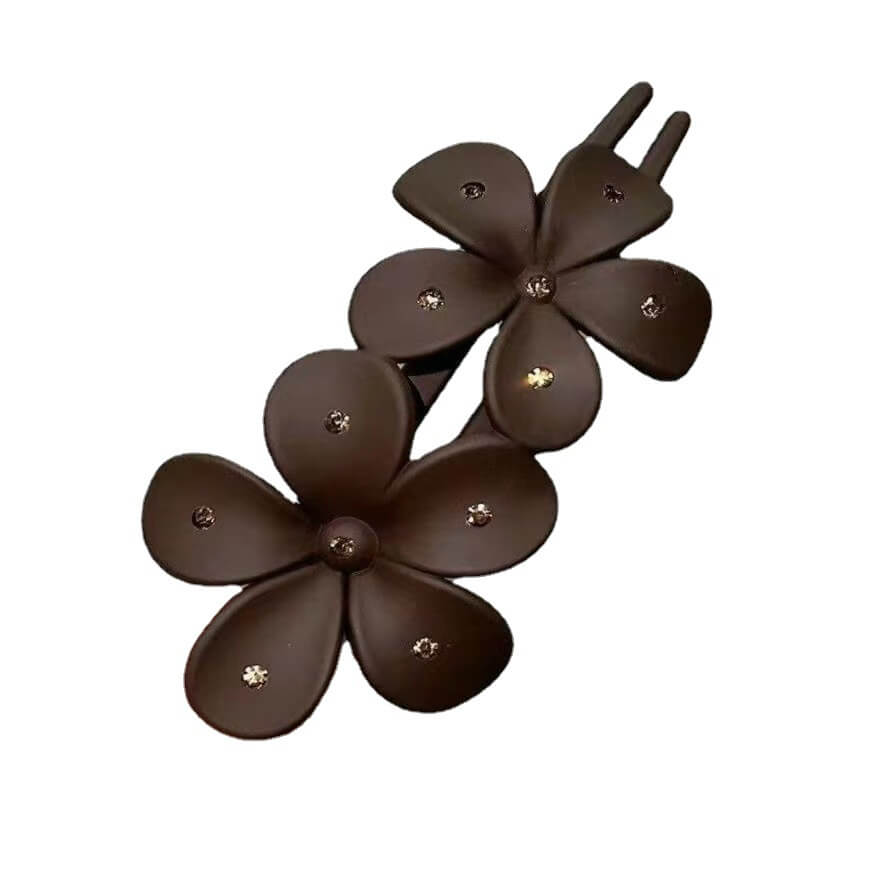 Shefav Sparkly Diamond Flower Hair Clips Claws Duckbill Hair Barrettes Hair Pins Clamps Bun Updo Holders Accessories for Women Girls