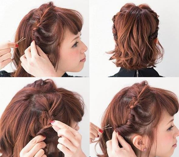 Perfect Half-Up Hairstyles for Medium to Short Hair Sweet and Stylish Side Braids
