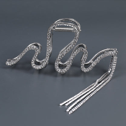 SheFav Diamond Snake Tassel Hair Claw Clips