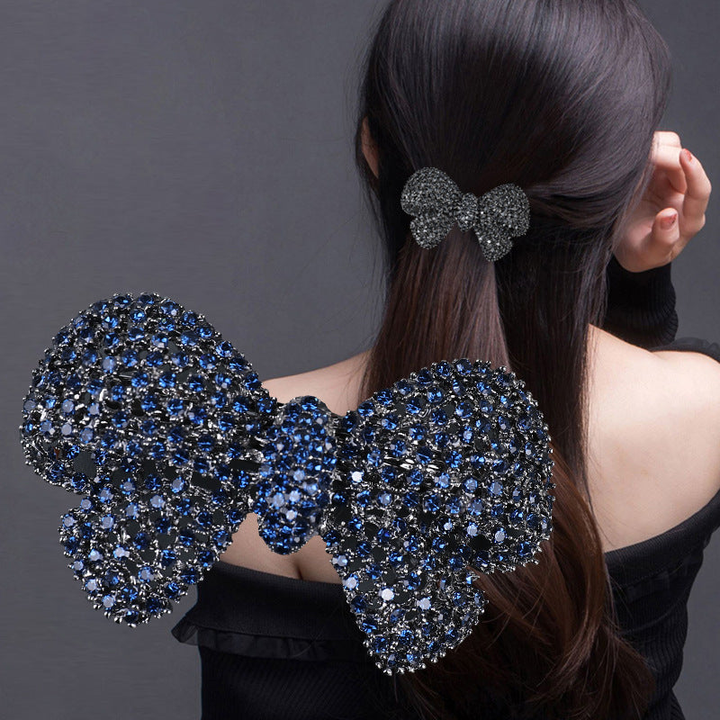 French Design Handmade Diamond Bow Hair Barrettes - SHEFAV