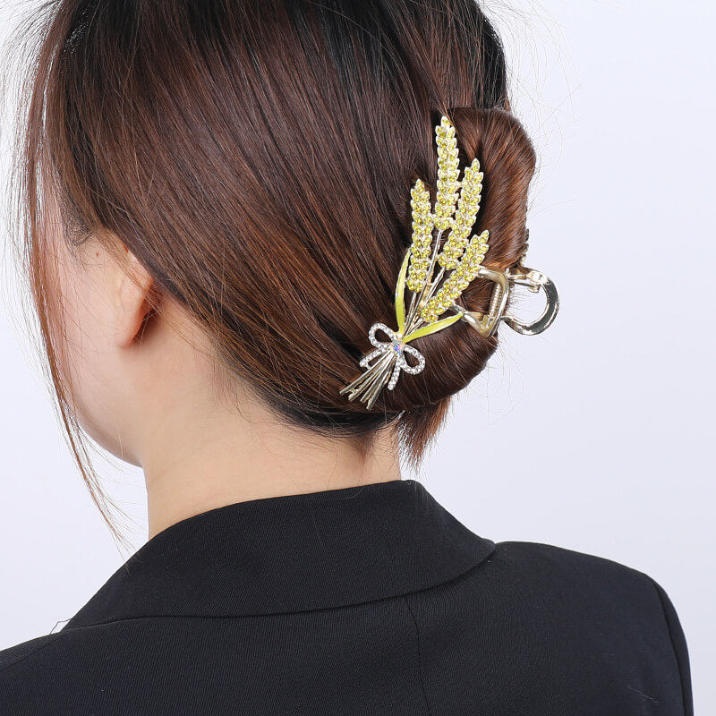 Gold Ear of Wheat French Hair Claw Clips-SHEFAV