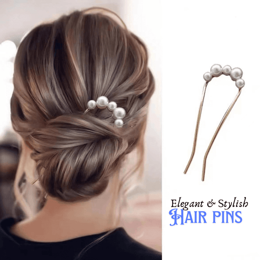French Pearls Hair Forks U Shaped Hair Pins Clips
