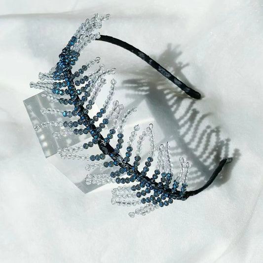Handmade Crystal Bead Feather Headband