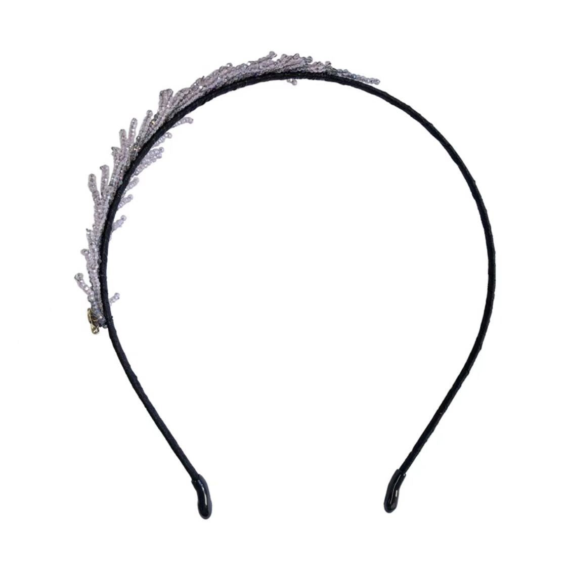 Handmade Crystal Bead Feather Headband