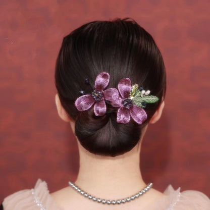 Handmade Embroidered Flower Hairstyle Maker Twist Clip SHEFAV