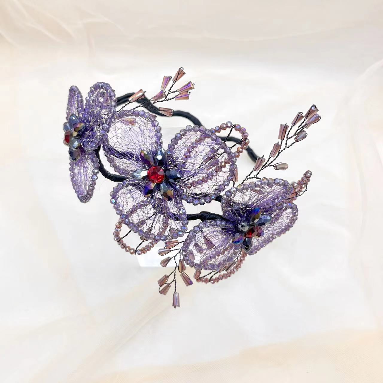 Handmade Knitted Bead Flower Headband - SHEFAV