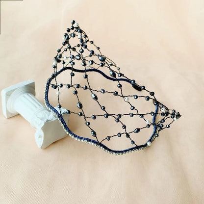 Handmade Knitted Crystal Beads Headband for Bride - SHEFAV