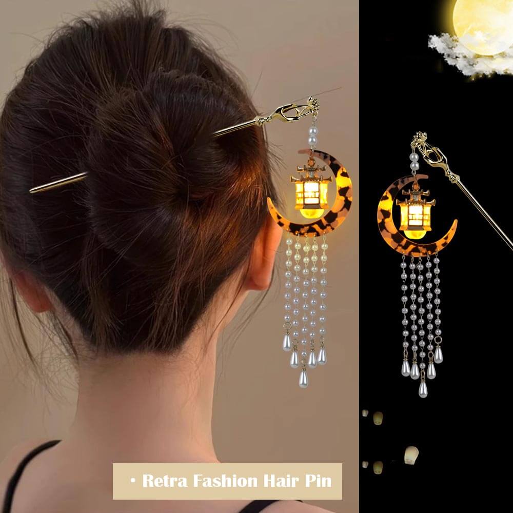 Moon Tassel Lantern Hair Clasp Hair Pin