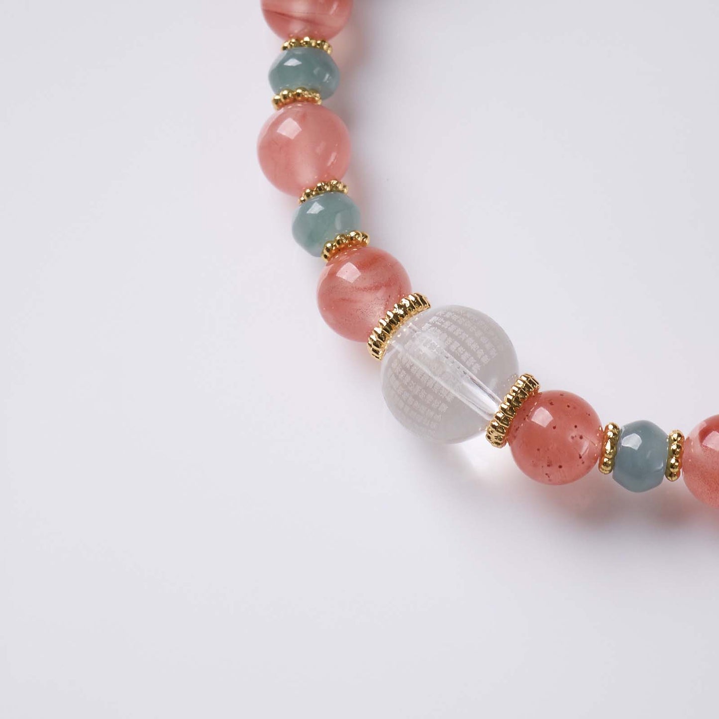 Natural Cherry Red Agate Blue Water Jade Healing Bracelet
