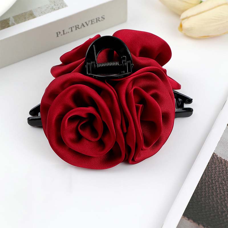 Large Handmade Rose Flower Hair Claw Clips