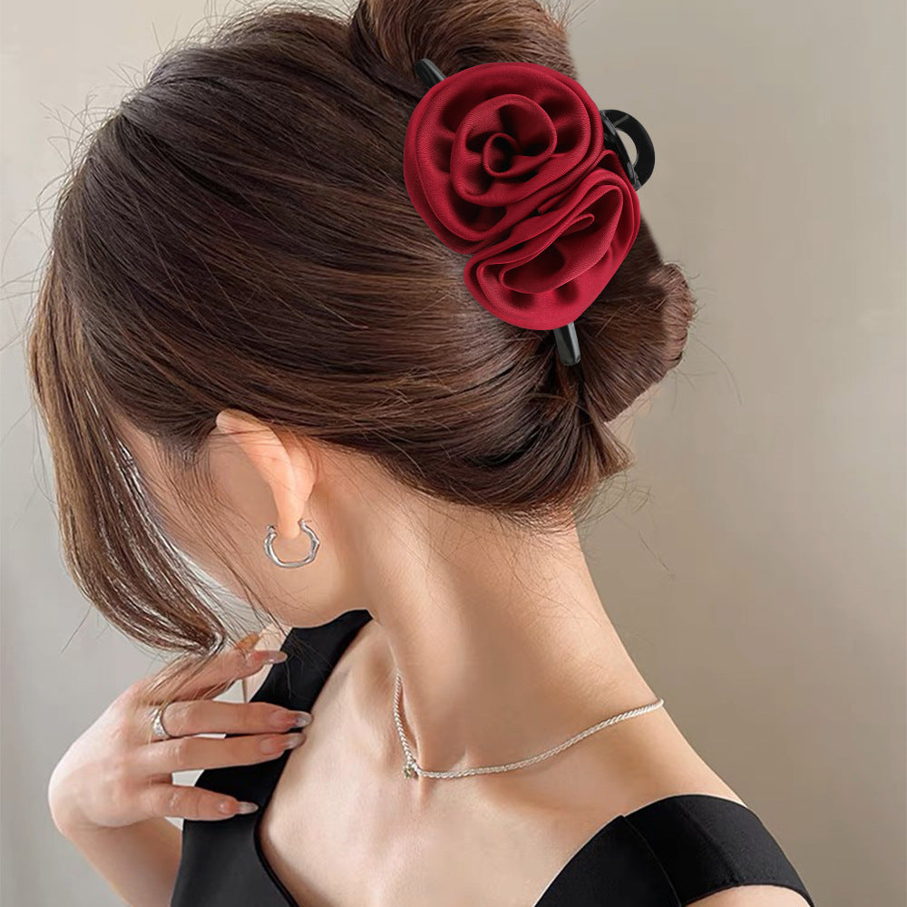 Large Handmade Rose Flower Hair Claw Clips