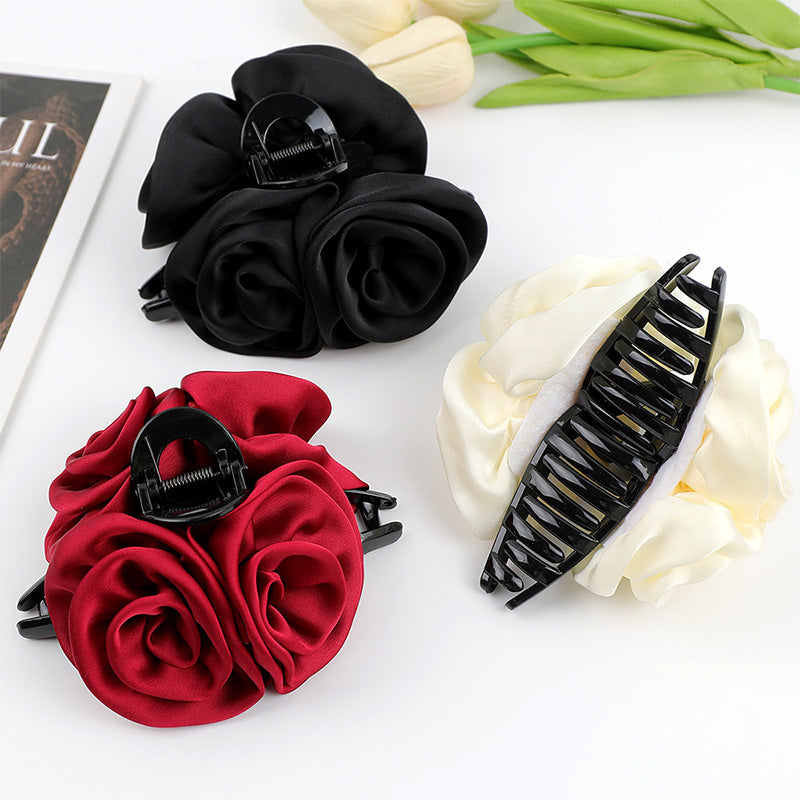 Large Handmade Rose Flower Hair Claw Clips