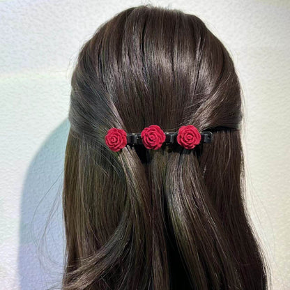 Red Rose Bangs Hair Clips for Hair Styling Sectioning