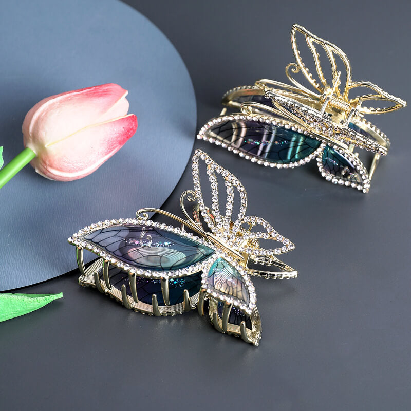 SheFav Diamond Butterfly Hair Claw Clips