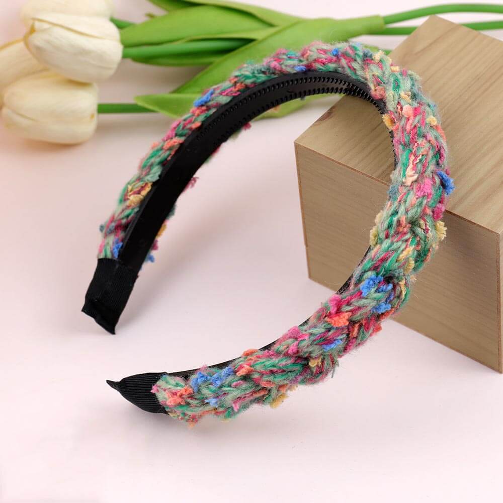 SheFav Handmade Mixed Color Woven headband