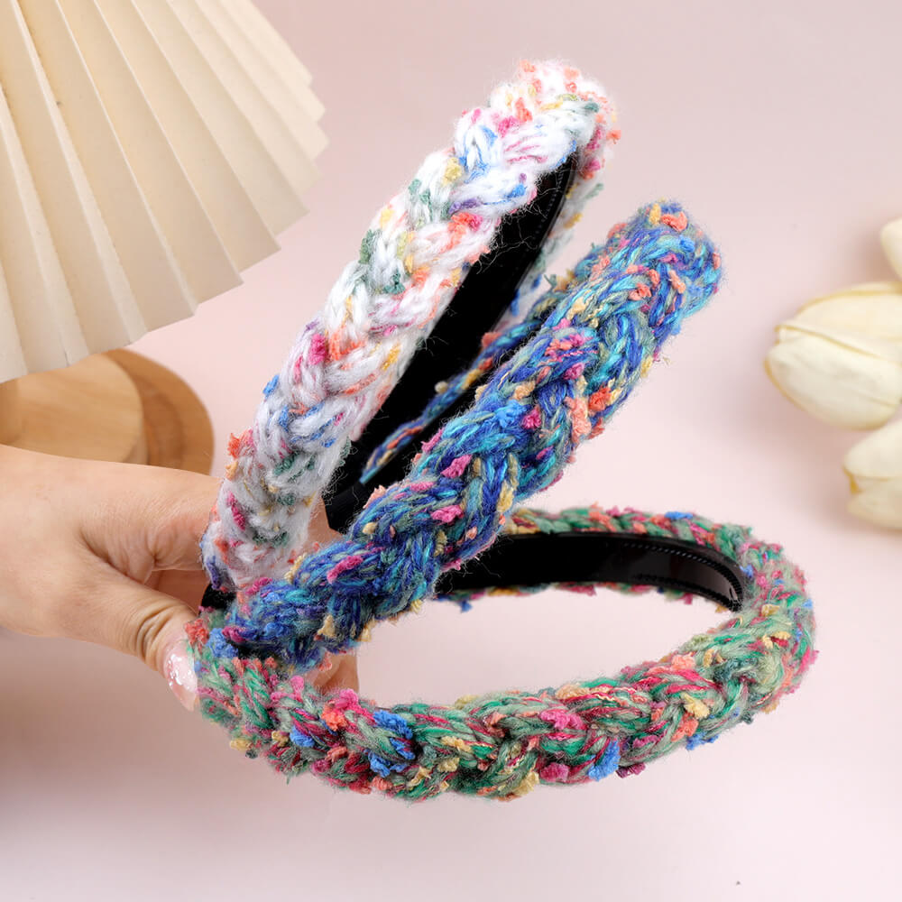 SheFav Handmade Mixed Color Woven headband