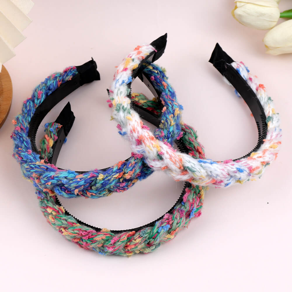 SheFav Handmade Mixed Color Woven headband