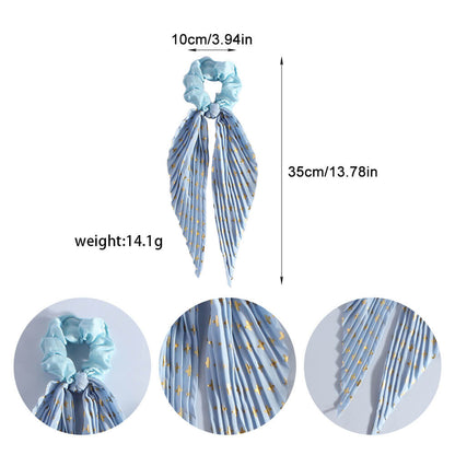 Vintage Handmade Pleated Scrunchie with Ribbon
