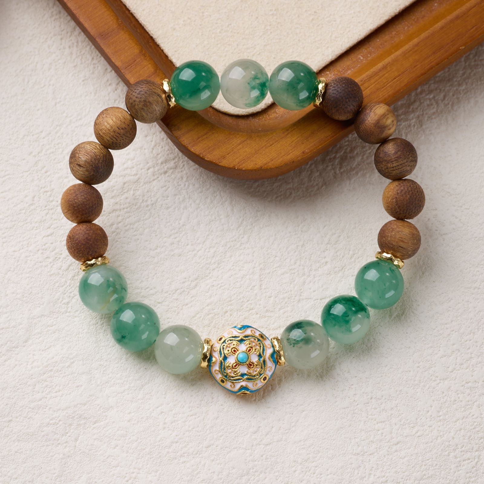 SheFav Natural African Emerald  Agarwood Bracelet