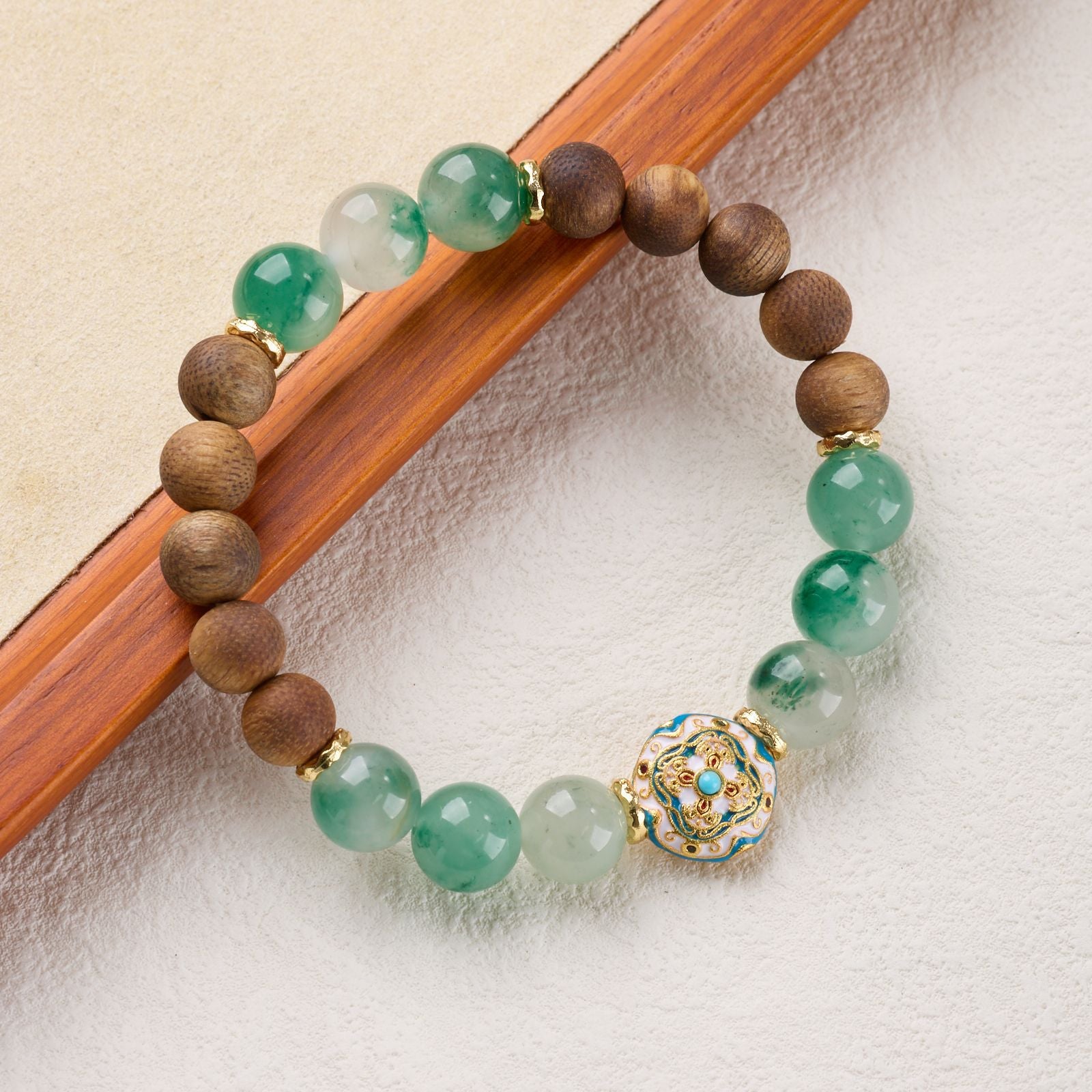 SheFav Natural African Emerald  Agarwood Bracelet