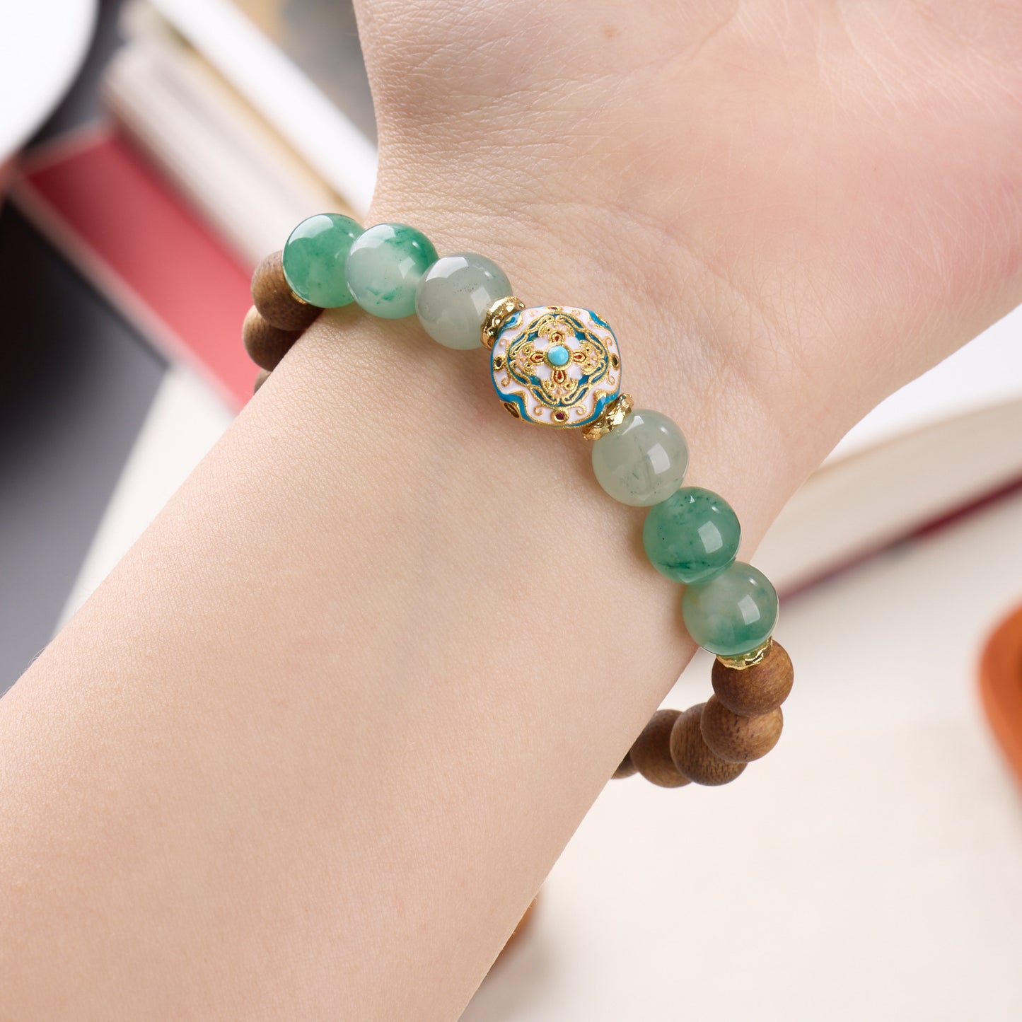 SheFav Natural African Emerald  Agarwood Bracelet