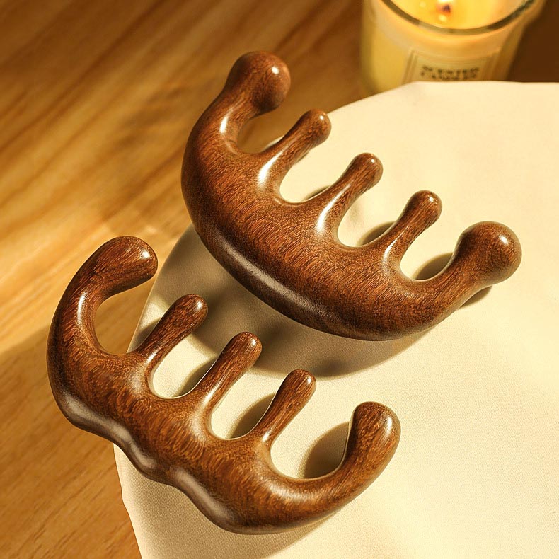SheFav Natural Sandalwood Scalp Massager Comb