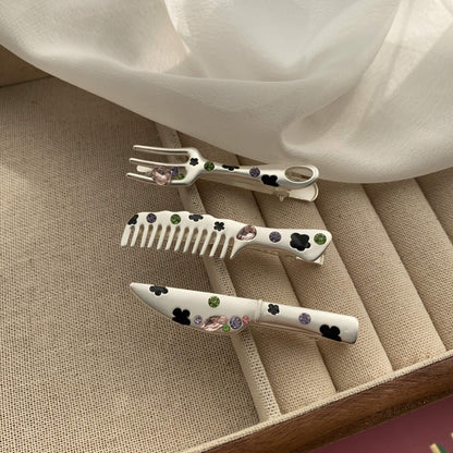 SheFav Sweet Fork Girl Bangs Clips Side Hair Clips