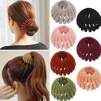 3 Pcs Bird Nest Bun Hair Clip Ponytail Holder