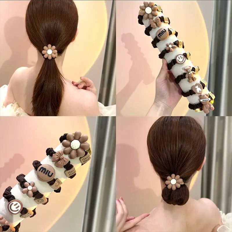 Smile Flower Elastic Hair Bands Scrunchies for Hair - SHEFAV