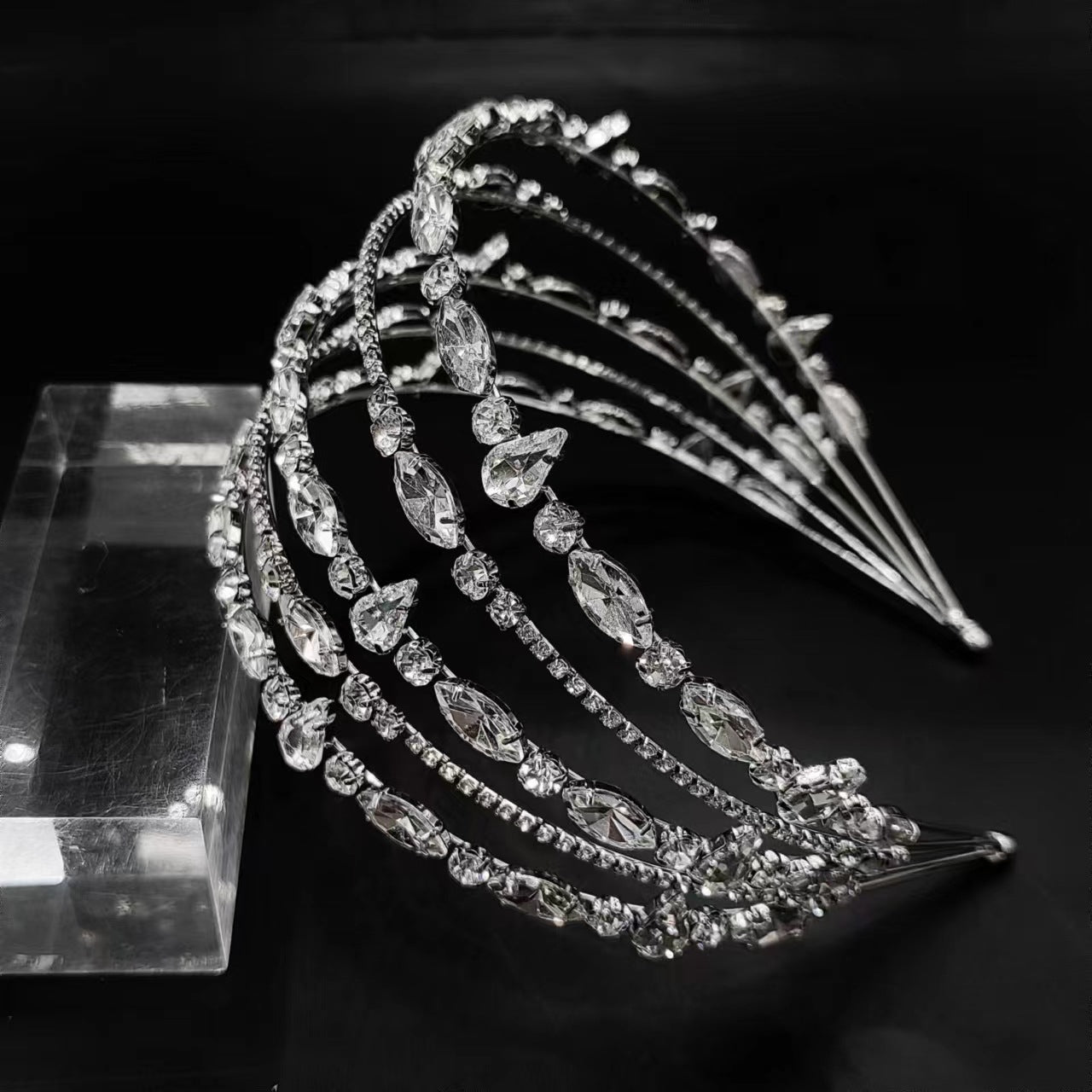 Stunning Multi-layered Crtstal Headband for Bride - SHEFAV
