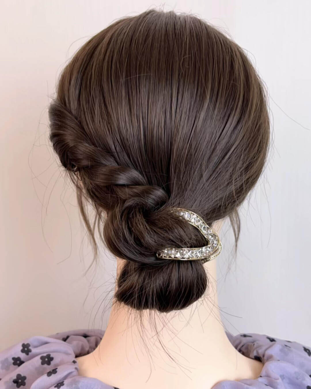 Stylish Diamond Hair Claw Clips Updo Holder